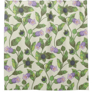 Rideaux De Douche Motif sans couture avec fleurs de belladonna. Un b