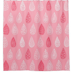 Rideaux De Douche Motif sans couture avec gouttes d'eau de gribouill