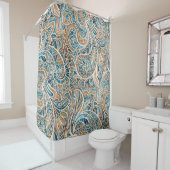 Rideaux De Douche Motif sans couture avec impression Paisley multico (En situation)