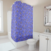 Rideaux De Douche Motif sans couture bleu (En situation)