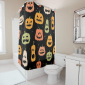 Rideaux De Douche Motif sans couture citrouille Halloween. Retrait à (En situation)