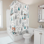 Rideaux De Douche Motif sans couture dans le style scandinave. Petit (En situation)