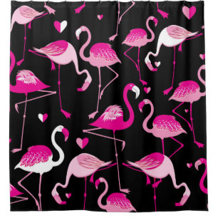 Rideaux De Douche Motif sans couture de flamants roses sur un fond s