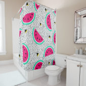Rideaux De Douche Motif sans couture de pastèque. Style rétro géomét (En situation)