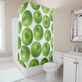 Rideaux De Douche Motif sans couture de pomme verte (En situation)