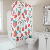 Rideaux De Douche Motif sans couture décorative avec fruits, fraise (En situation)