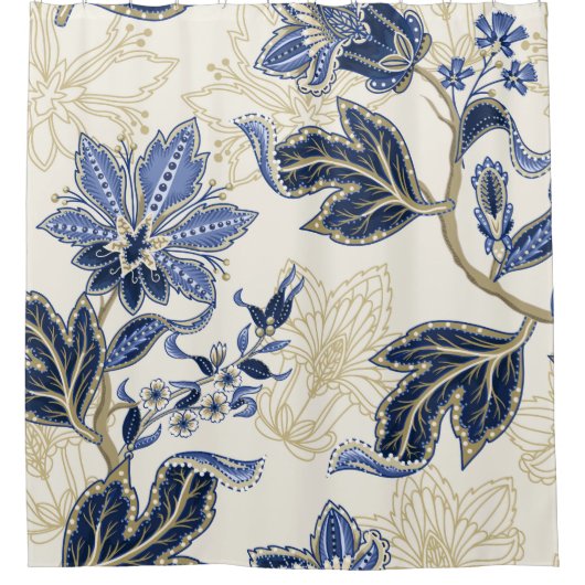 Rideaux De Douche Motif sans couture ethnique avec ornement indien.  (Devant)