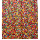 Rideaux De Douche Motif sans couture floral rouge lumineux de (Devant)