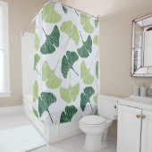 Rideaux De Douche Motif sans couture Green ginkgo biloba  (En situation)