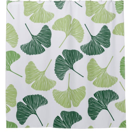 Rideaux De Douche Motif sans couture Green ginkgo biloba  (Devant)