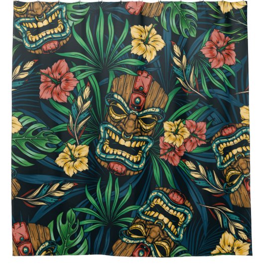 Rideaux De Douche Motif sans couture Hawaiian tropical avec t (Devant)