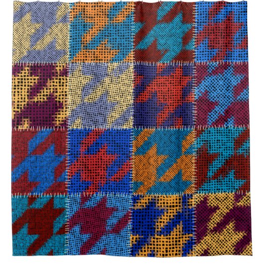 Rideaux De Douche Motif sans couture. Imitation d'un motif de patchw (Devant)