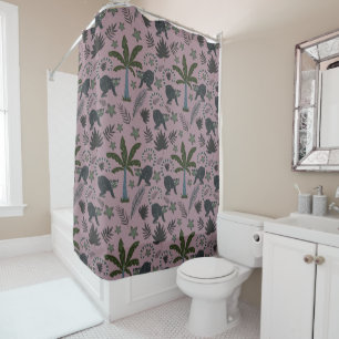 Rideaux De Douche Motif sans couture Les animaux tropicaux sauts de