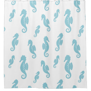 Rideaux De Douche Motif sans couture minimaliste de l'océan et hippo