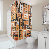 Rideaux De Douche Motif sans couture rétro (En situation)