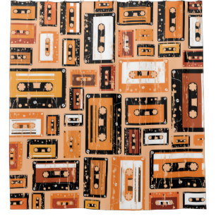 Rideaux De Douche Motif sans couture rétro