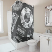 Rideaux De Douche Motif sans faille avec supports audio et vidéo. Vi (En situation)