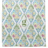 Rideaux De Douche Motif sans fil Ikat Floral (Devant)