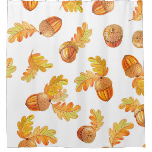 Rideaux De Douche motif sans soudure automne avec feuilles en chêne 