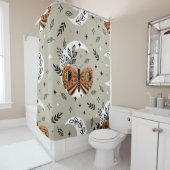 Rideaux De Douche motif sans soudure avec papillon bohème sur le mo (En situation)