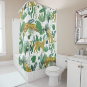 Rideaux De Douche motif sans soudure de léopards dans la jungle. Mét (En situation)