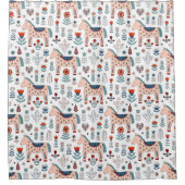 Rideaux De Douche Motif scandinave d'art populaire de cheval (Devant)