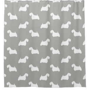 Rideaux De Douche Motif Sealyham Terrier Silhouettes