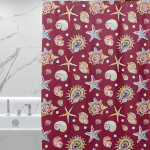 Rideaux De Douche Motif Seashell & Starfish sur Arrière - plan Maroo