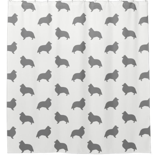 Rideaux De Douche Motif Shetland Sheepdog Silhouettes (Devant)