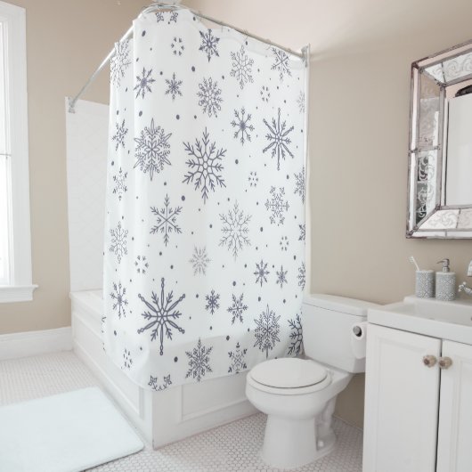 Rideaux De Douche Motif Snowflake (En situation)