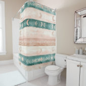 Rideaux De Douche Motif Soleil Lune Rustique pour une Vie Spirituell (En situation)