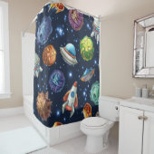 Rideaux De Douche Motif spatial (En situation)