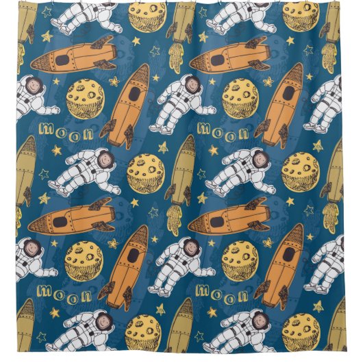 Rideaux De Douche Motif spatial (Devant)