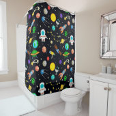 Rideaux De Douche Motif spatial (En situation)