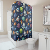Rideaux De Douche Motif spatial (En situation)