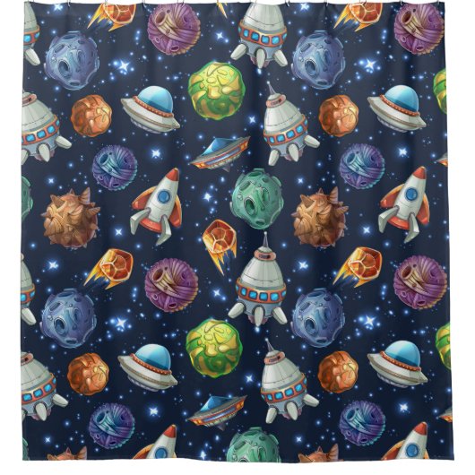 Rideaux De Douche Motif spatial (Devant)