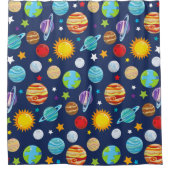 Rideaux De Douche Motif spatial, Planètes, Étoiles, Cosmos, Galaxie (Devant)
