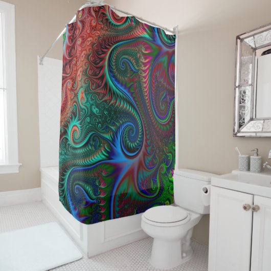 Rideaux De Douche Motif spiral coloré Abstrait (En situation)