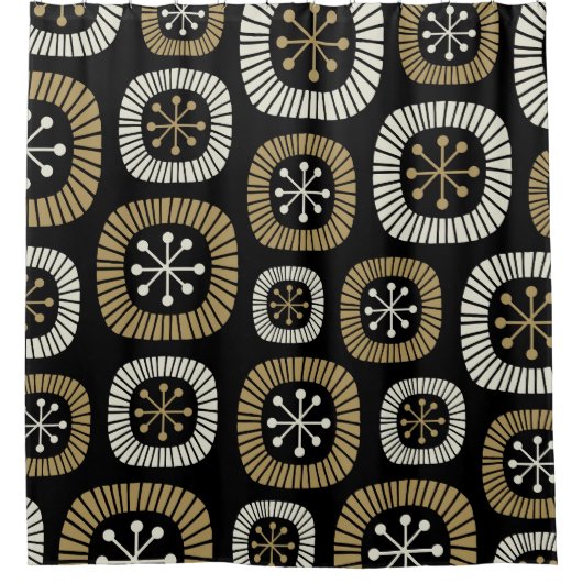 Rideaux De Douche Motif Starburst moderne du milieu du siècle (Devant)