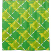 Rideaux De Douche Motif Tendance Vert Et Jaune Plaid (Devant)
