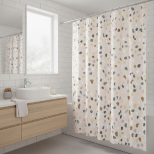 Rideaux De Douche Motif Terrazzo Moderne Douce Neutre