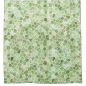 Rideaux De Douche Motif Terrazzo Patchwork Pavé Vert Pâle (Devant)