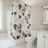 Rideaux De Douche Motif Terrazzo Vert (En situation)