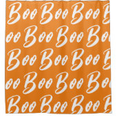 Rideaux De Douche Motif texte de livre orange et blanc d'Halloween (Devant)