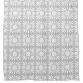 Rideaux De Douche Motif Tile blanche gris tournesol (Devant)