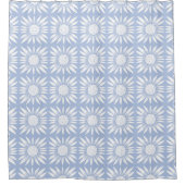 Rideaux De Douche Motif Tile Bleu Sunflower (Devant)