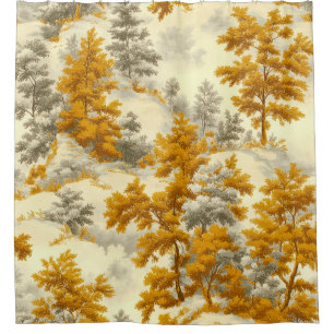 Rideaux De Douche Motif Toile de Jouy Forêt d'Hiver (8)