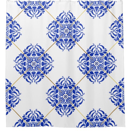 Rideaux De Douche Motif traditionnel espagnol sans couture. Cérami e (Devant)