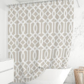 Rideaux De Douche Motif Trellis marocain beige et blanc