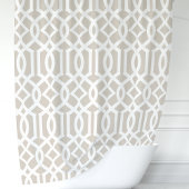 Rideaux De Douche Motif Trellis marocain beige et blanc